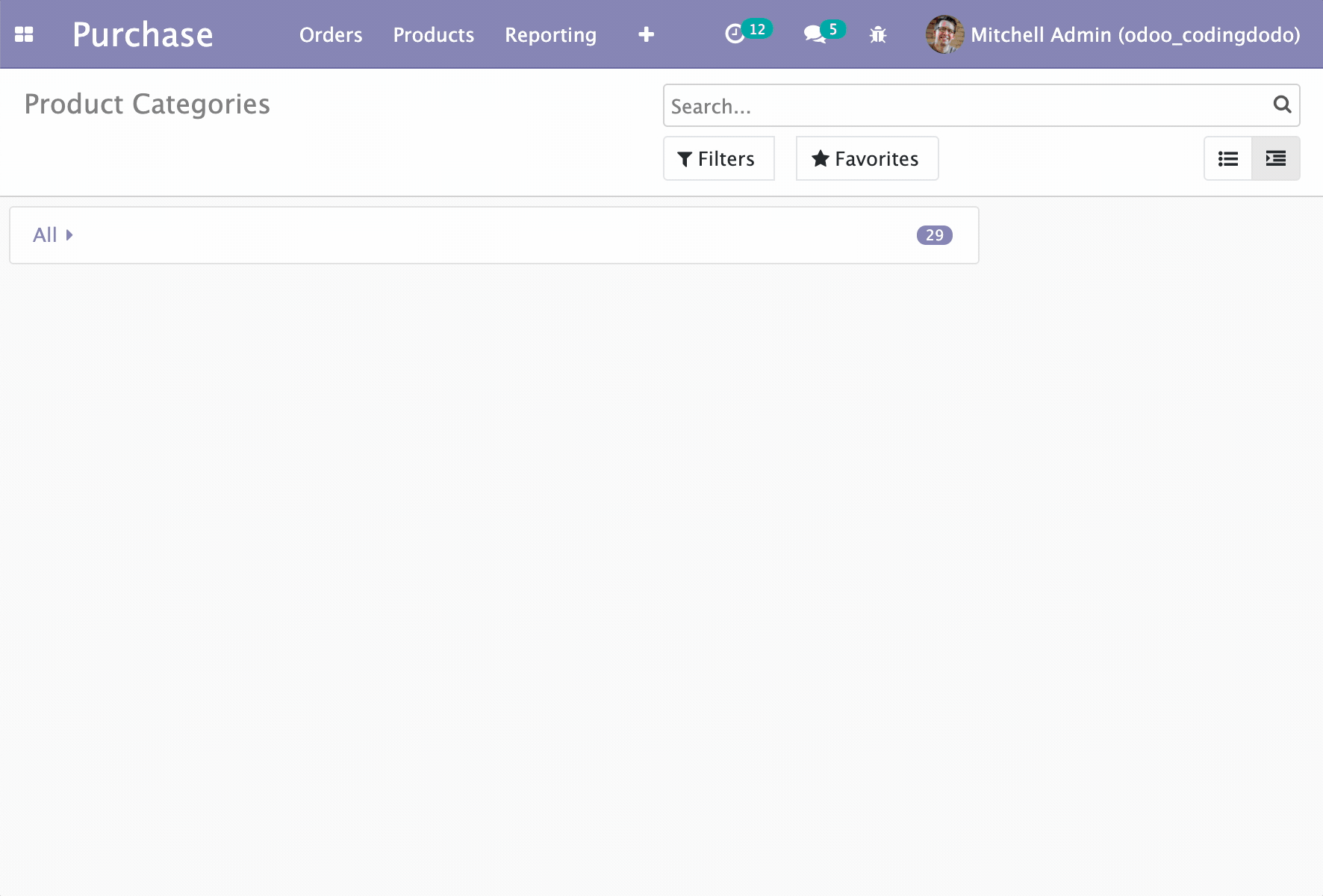 Search feature demo of the hierarchical tree